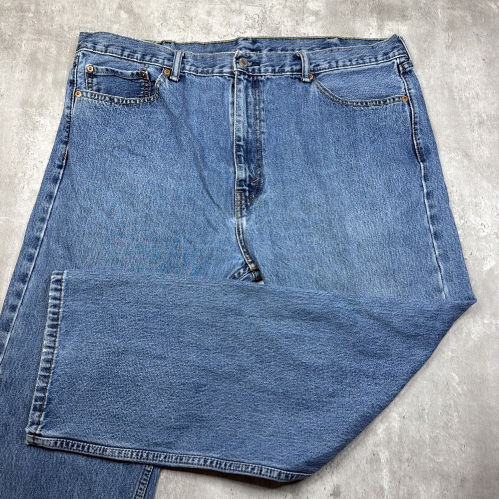 Levi's 505 Jeans 42x30 Blue Denim Regular Fit Straight Leg Workwear USA Relaxed